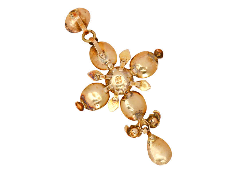 Iberian Splendor - Gold & Paste Cross Pendant