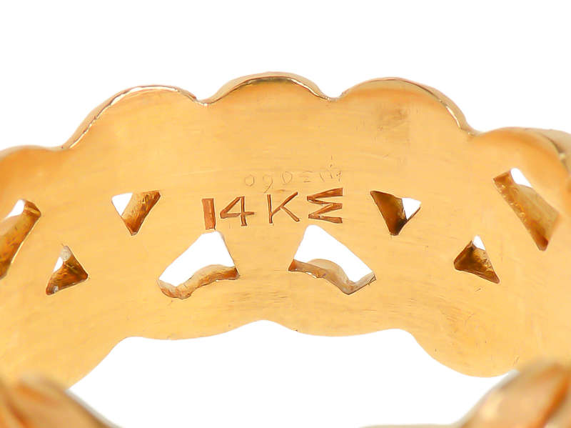 J. R. Wood Floral Wedding Band of 14k