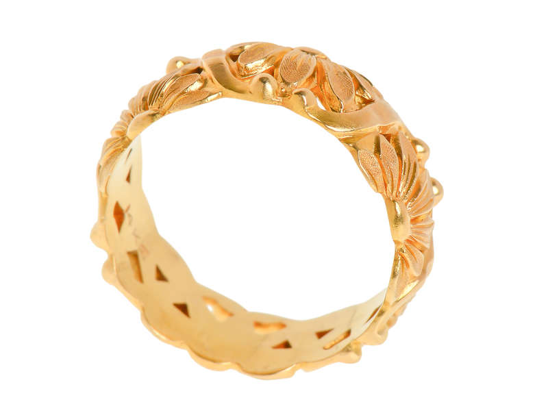 J. R. Wood Floral Wedding Band of 14k