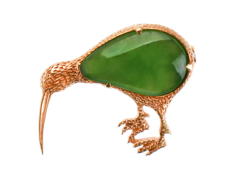 
                      
                        Scarce Traditional Maori Stone Kiwi Brooch
                      
                    