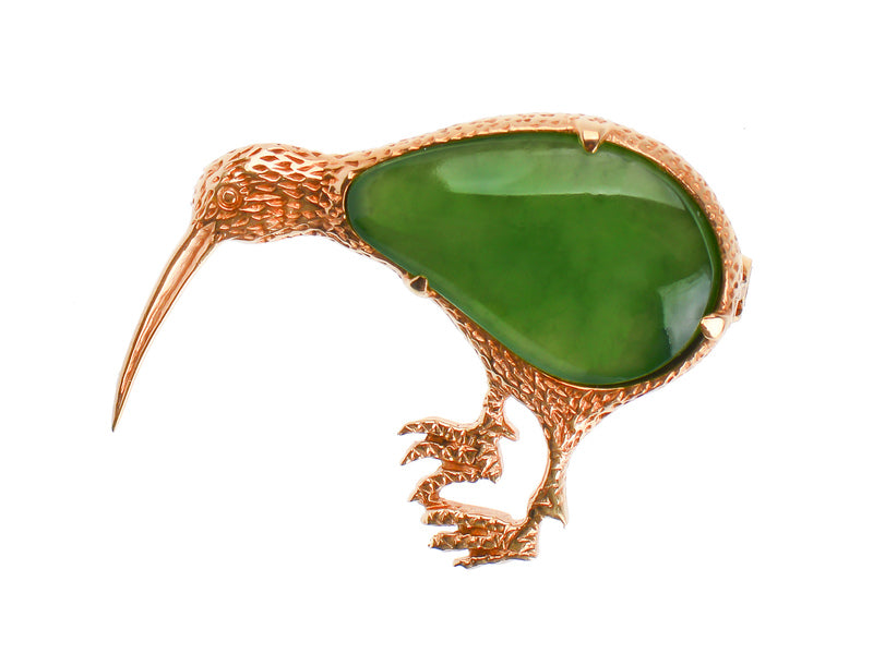 
                      
                        Scarce Traditional Maori Stone Kiwi Brooch
                      
                    