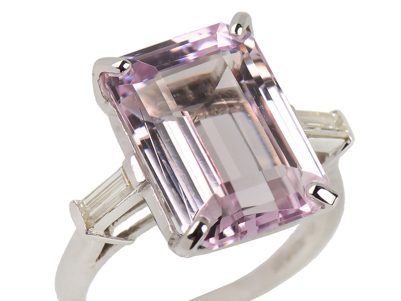Vintage Kunzite Diamond Ring