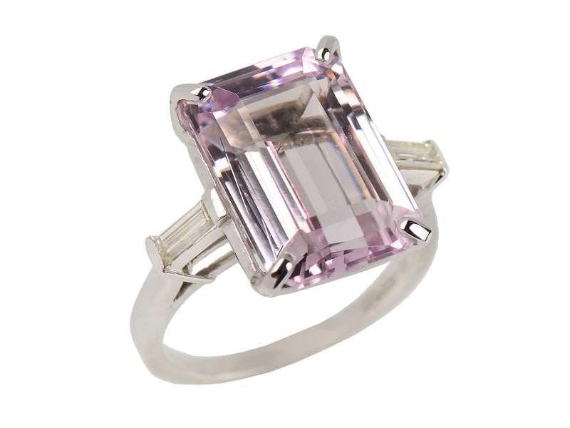 Vintage Kunzite Diamond Ring