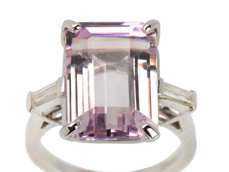Vintage Kunzite Diamond Ring