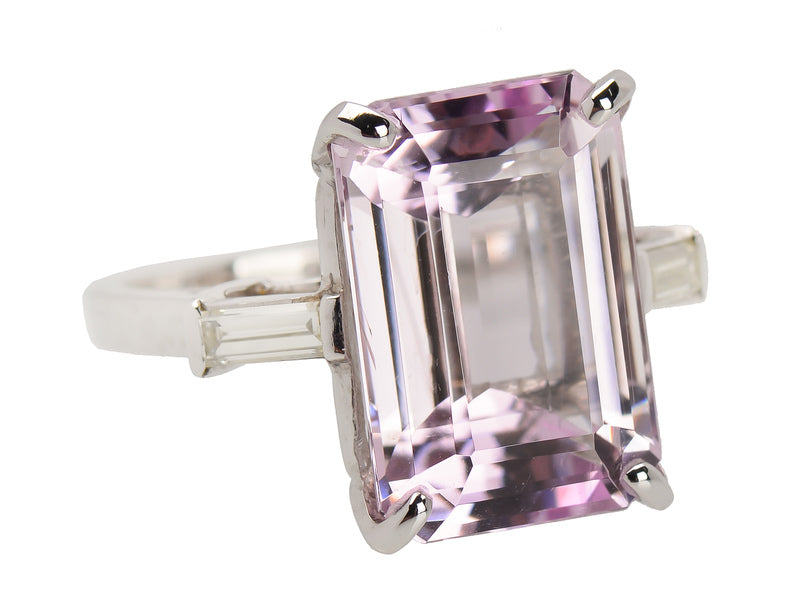 Vintage Kunzite Diamond Ring