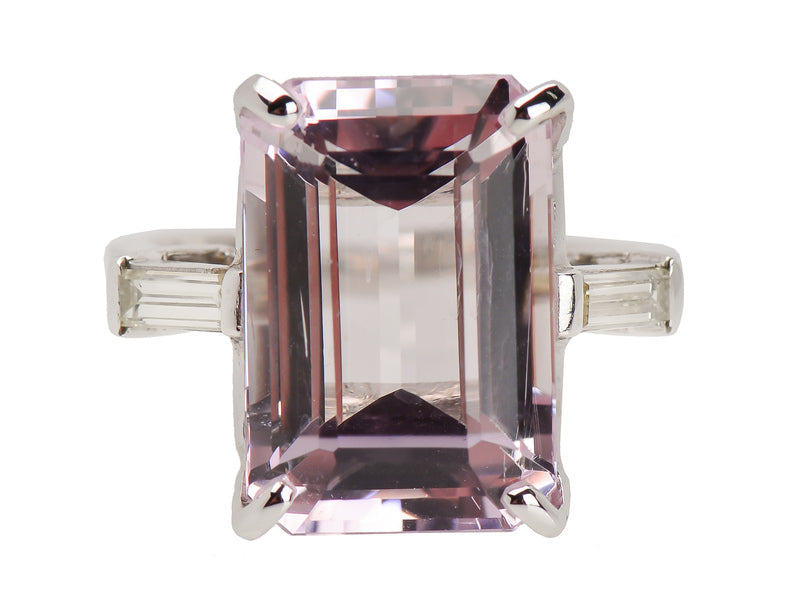 Vintage Kunzite Diamond Ring