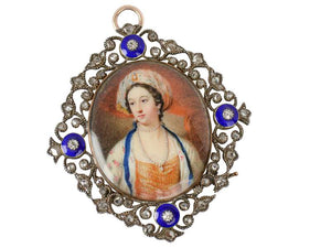 Lady Mary Wortley Montagu Portrait Miniature in Original Box