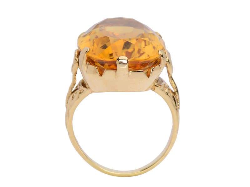 Smouldering Huge Citrine Rose Gold Ring