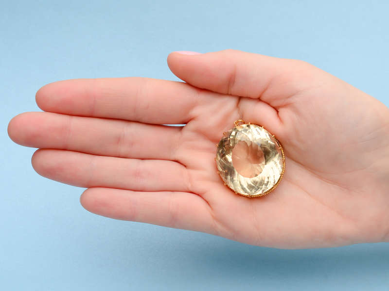 Inner Worlds - Showy Oval Citrine Pendant