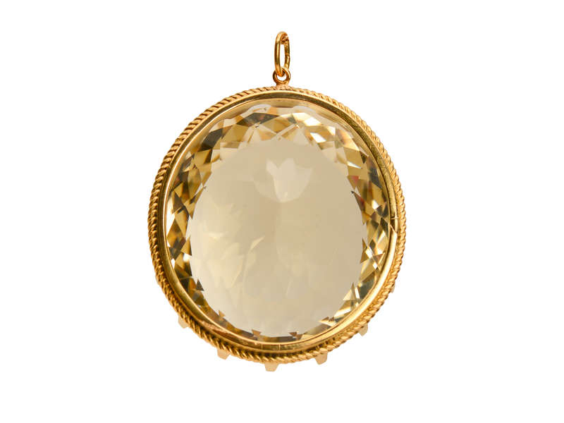 Inner Worlds - Showy Oval Citrine Pendant