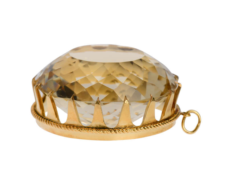 Inner Worlds - Showy Oval Citrine Pendant