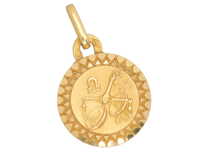 Libra Zodiac French 18k Gold Charm by Perroud