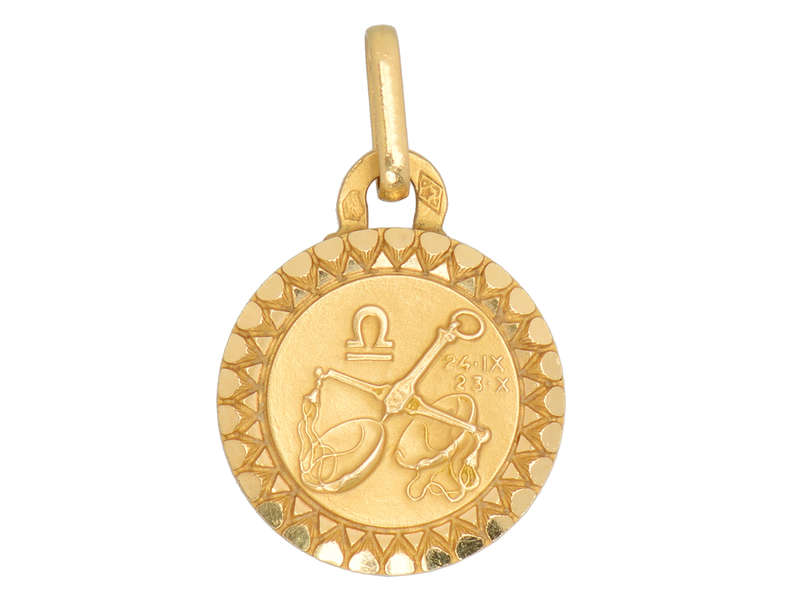 Libra Zodiac French 18k Gold Charm by Perroud