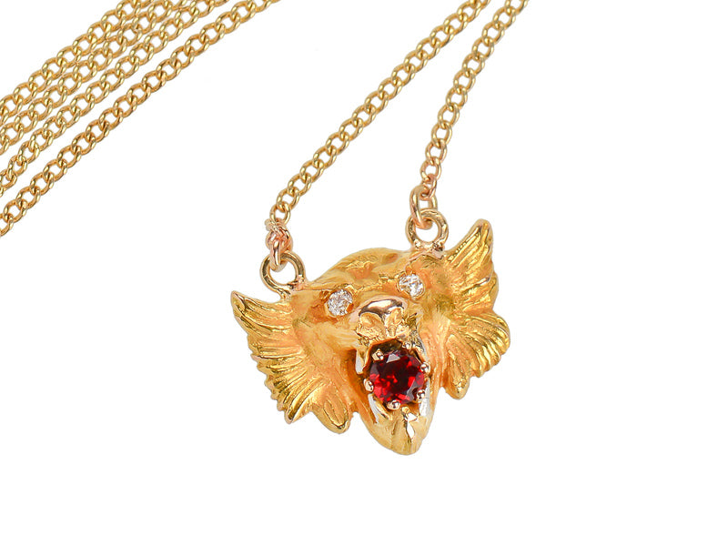 Lion's Roar - Antique Bejeweled Necklace