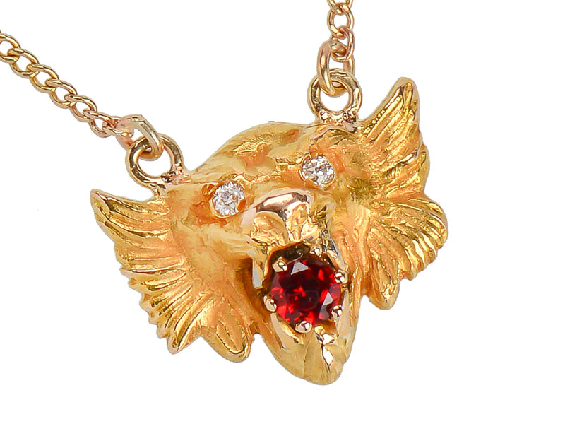 Lion's Roar - Antique Bejeweled Necklace