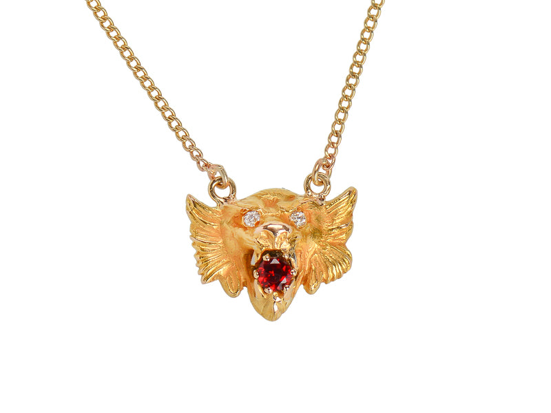 Lion's Roar - Antique Bejeweled Necklace