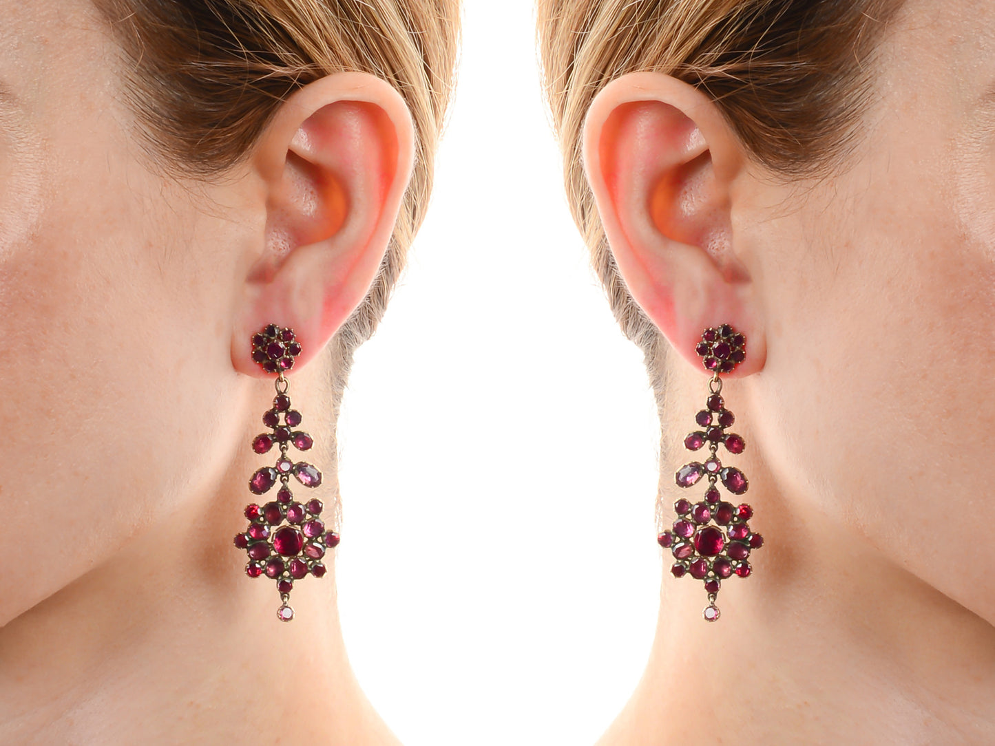 Pinnacle - Almandine Georgian Garnet Earrings