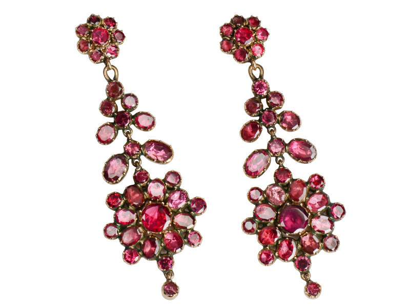 Pinnacle - Almandine Georgian Garnet Earrings