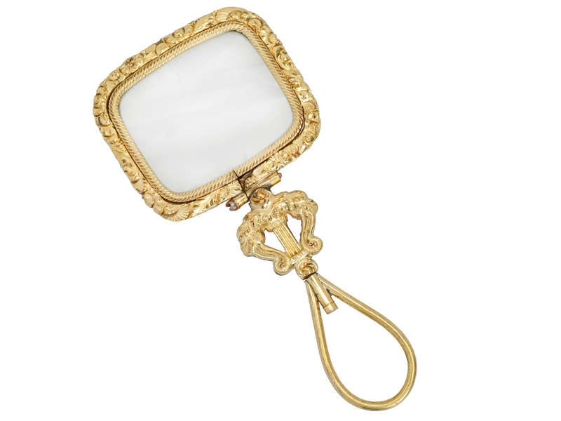 Lyre Themed Pinchbeck Magnifying Glass