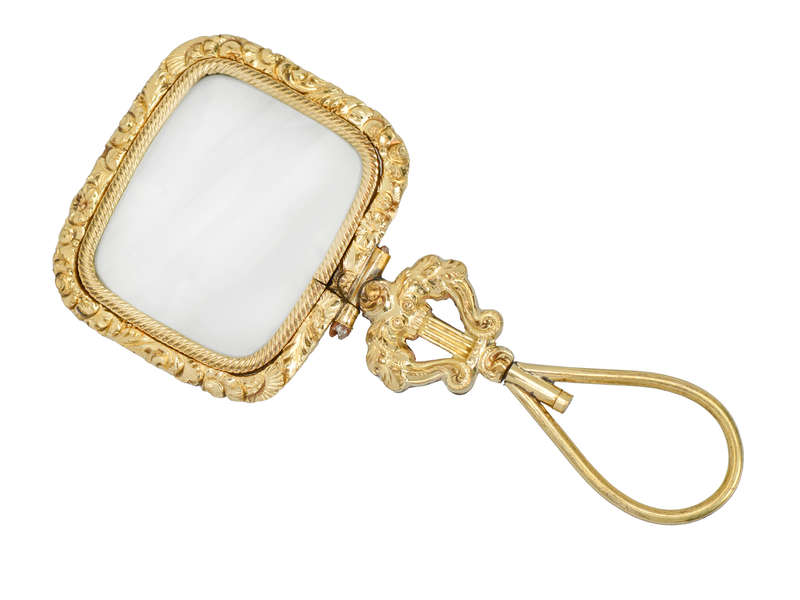 Lyre Themed Pinchbeck Magnifying Glass