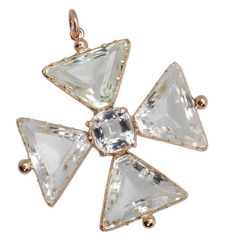 Georgian Maltese Cross in Rock Crystal