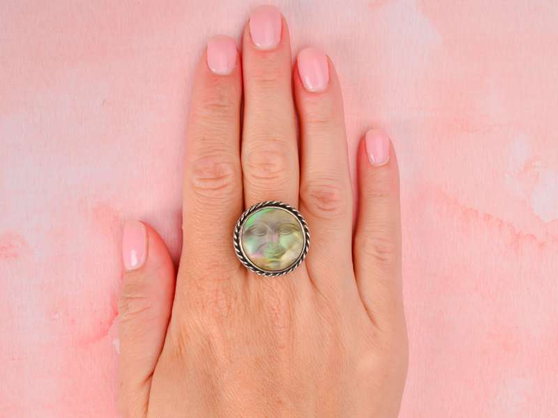 Large Iridescent Man in the Moon Ring