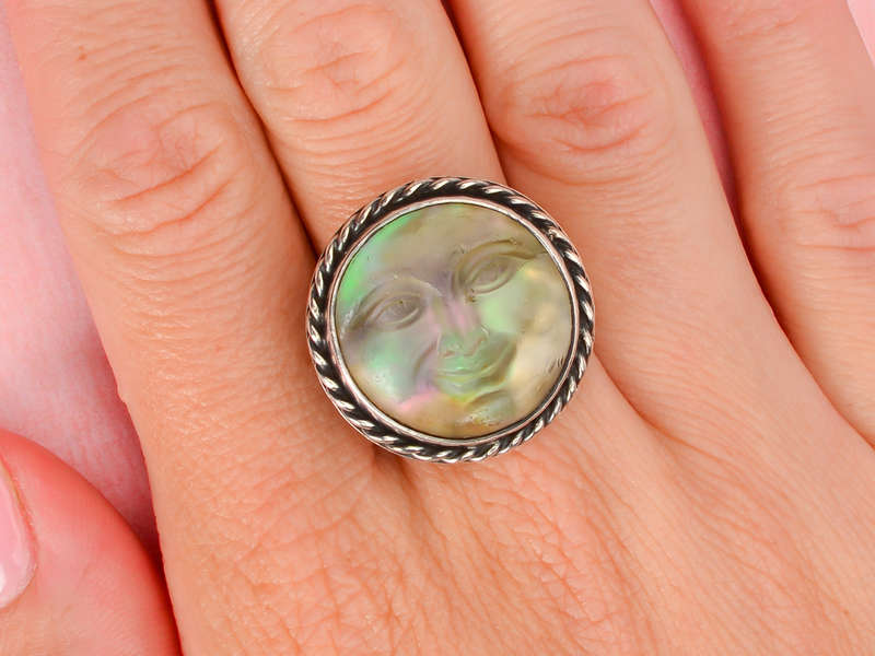Large Iridescent Man in the Moon Ring