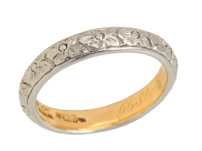Platinum & Gold Orange Blossom Wedding Ring of 1899