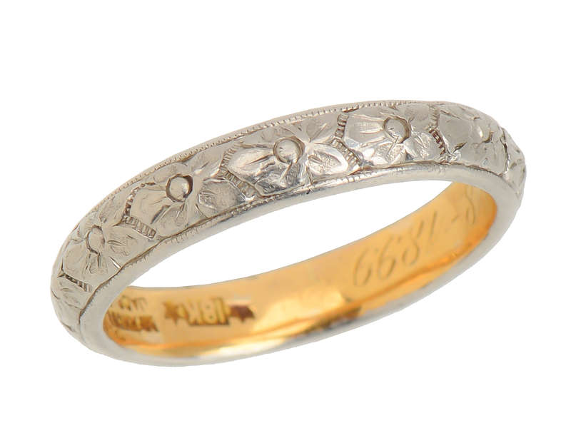 Platinum & Gold Orange Blossom Wedding Ring of 1899