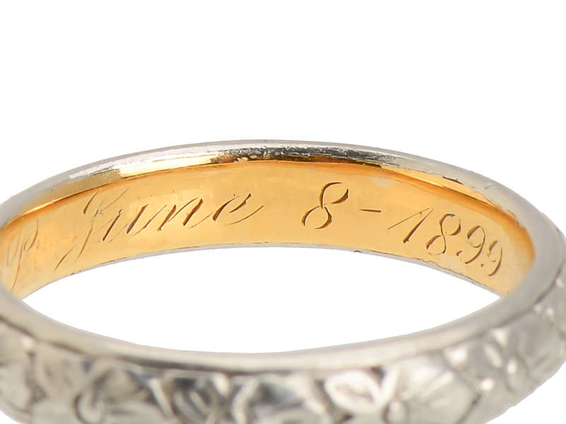 Platinum & Gold Orange Blossom Wedding Ring of 1899