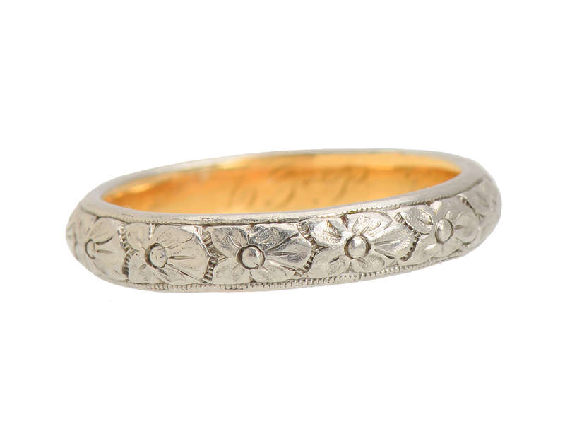 Platinum & Gold Orange Blossom Wedding Ring of 1899