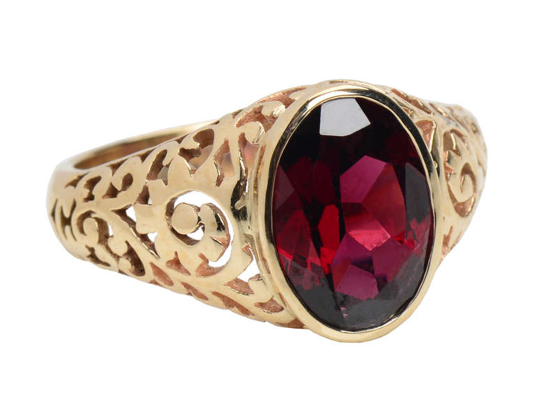 Distinguished Garnet Men's or Gender Neutral Ring