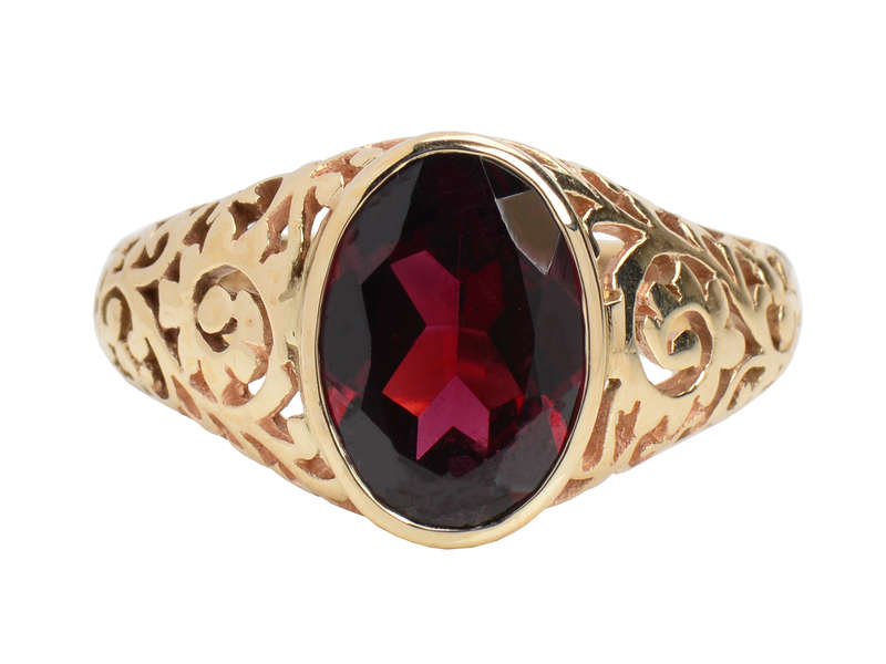Distinguished Garnet Men's or Gender Neutral Ring