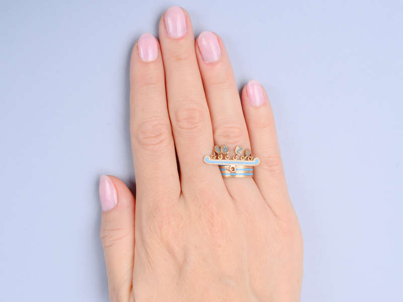Love & Protection - Rare Enamel Mizpah Ring
