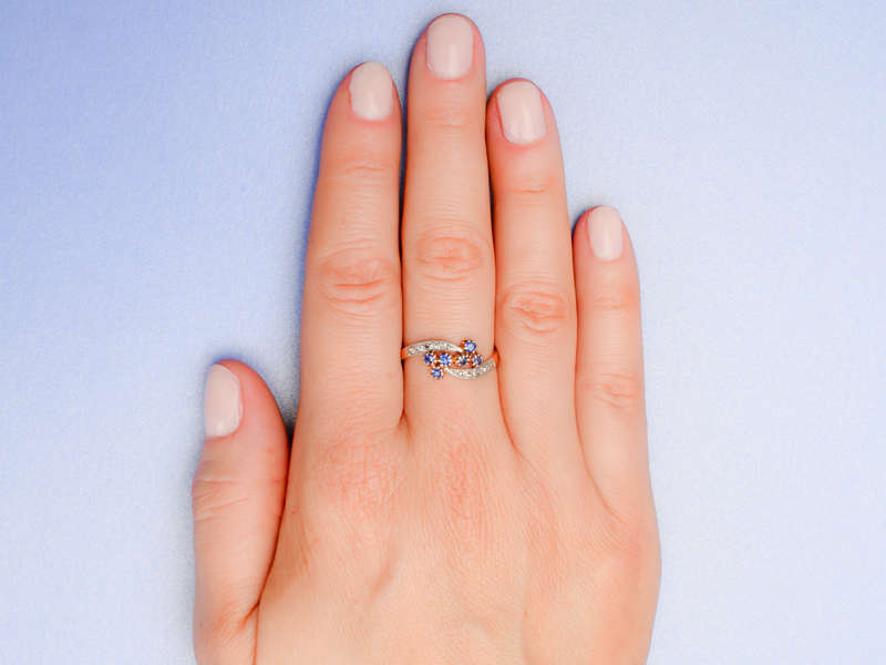 Moi et Toi Sapphire Diamond Flower Ring