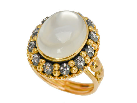 Inner Light Moonstone Diamond Ring