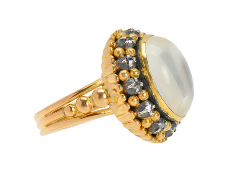 Inner Light Moonstone Diamond Ring