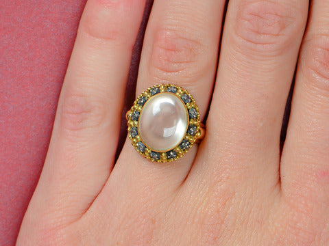 Inner Light Moonstone Diamond Ring