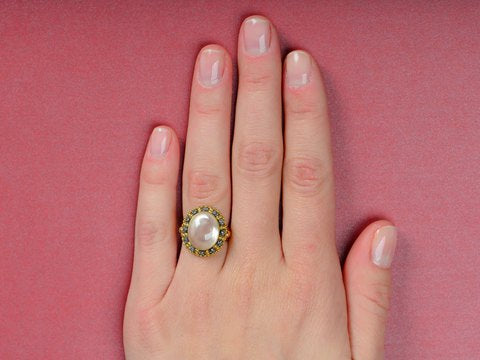 Inner Light Moonstone Diamond Ring