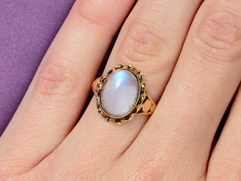 Edwardian Ethereal Blue Moonstone Ring