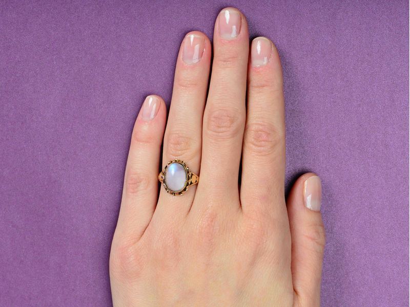 Edwardian Ethereal Blue Moonstone Ring