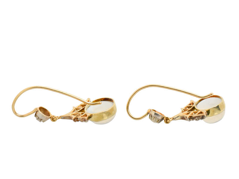 Edwardian Moonstone Diamond Earrings