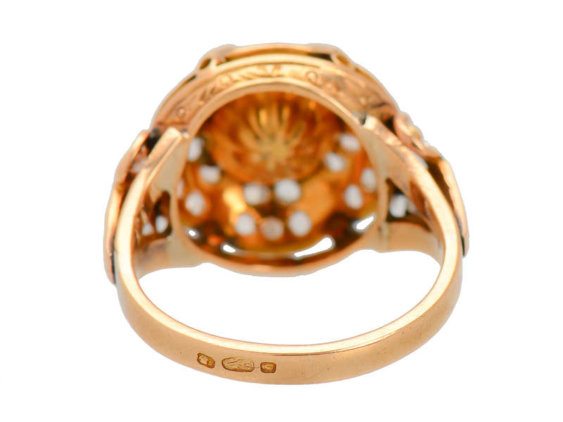Portuguese Vintage Moonstone Diamond Ring