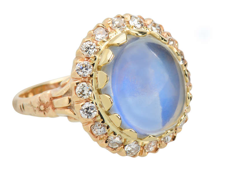 Bluer Than Blue - Moonstone Diamond Ring