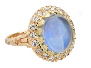 Bluer Than Blue - Moonstone Diamond Ring