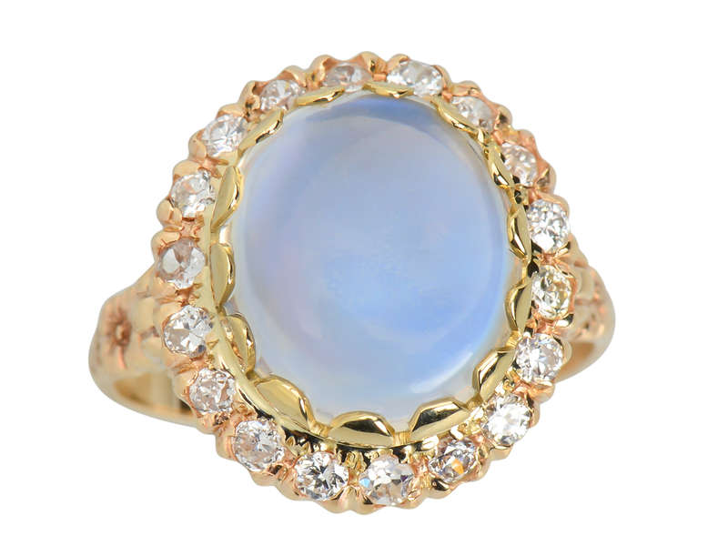 Bluer Than Blue - Moonstone Diamond Ring