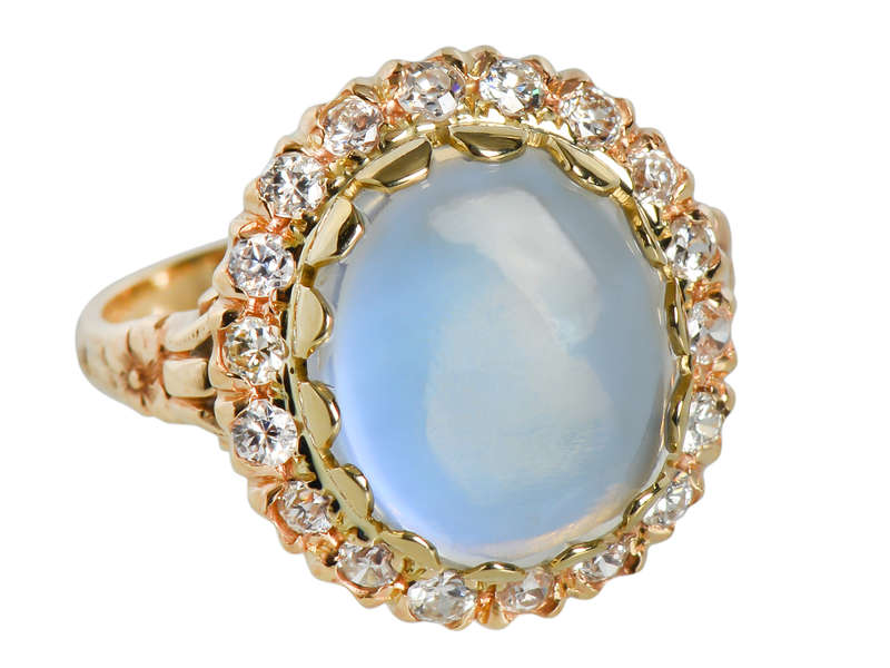 Bluer Than Blue - Moonstone Diamond Ring
