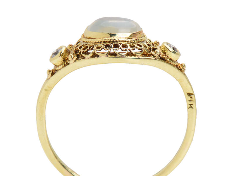 Moonlit Night - Blue Moonstone Diamond Ring