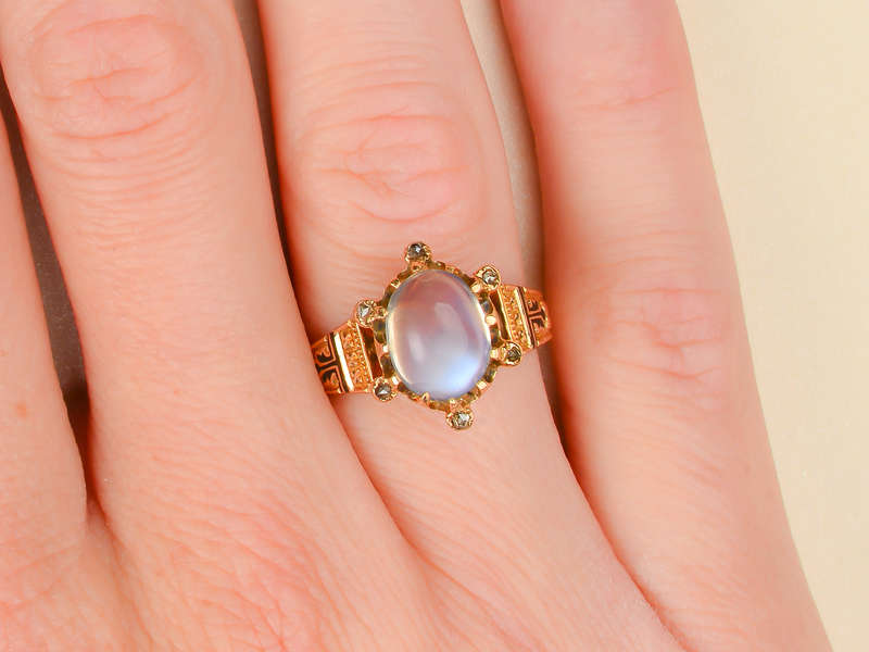 Flash Point - Victorian Blue Moonstone Ring