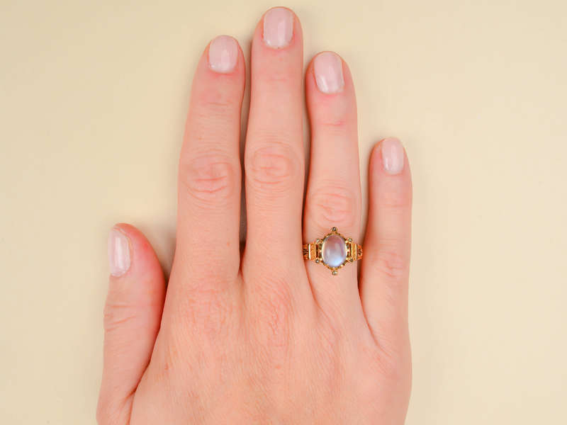 Flash Point - Victorian Blue Moonstone Ring